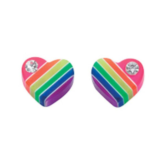 Multi Colour Heart Stud Earrings