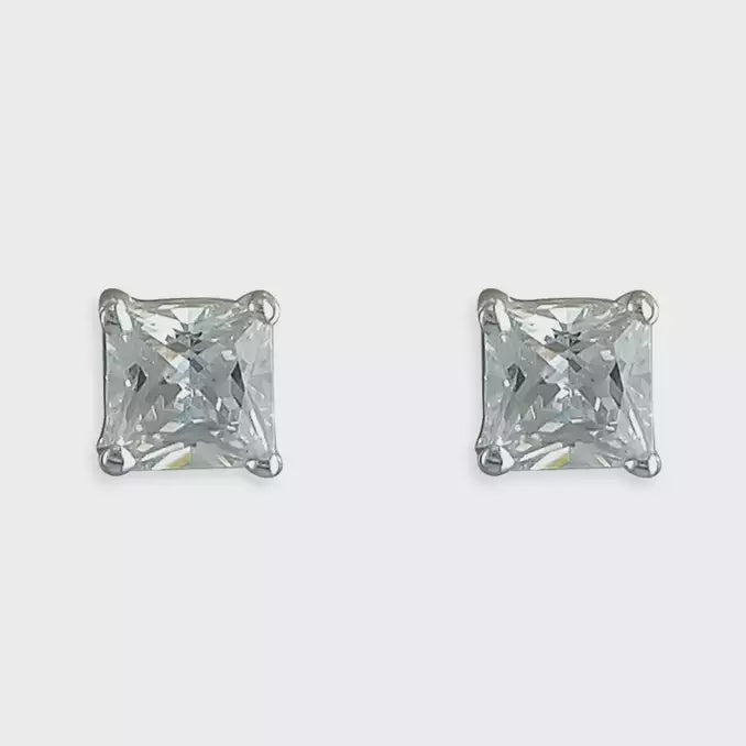 5mm princess-cut cubic zirconia studs