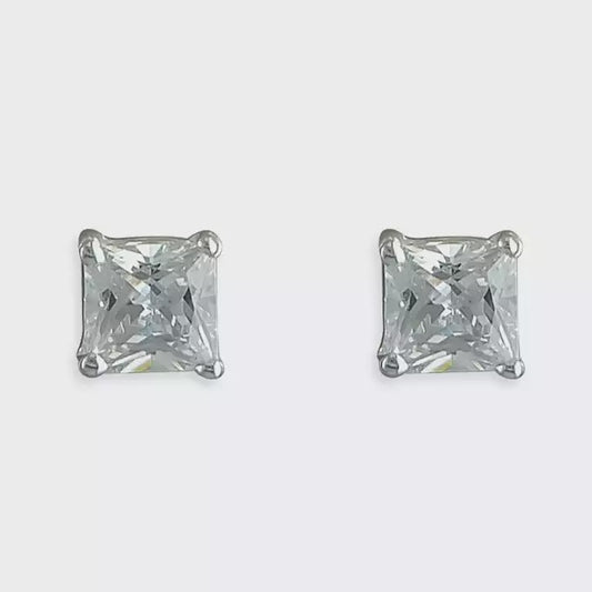 5mm princess-cut cubic zirconia studs