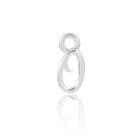 Initial Alphabet Charm, O, 925 Sterling Silver.