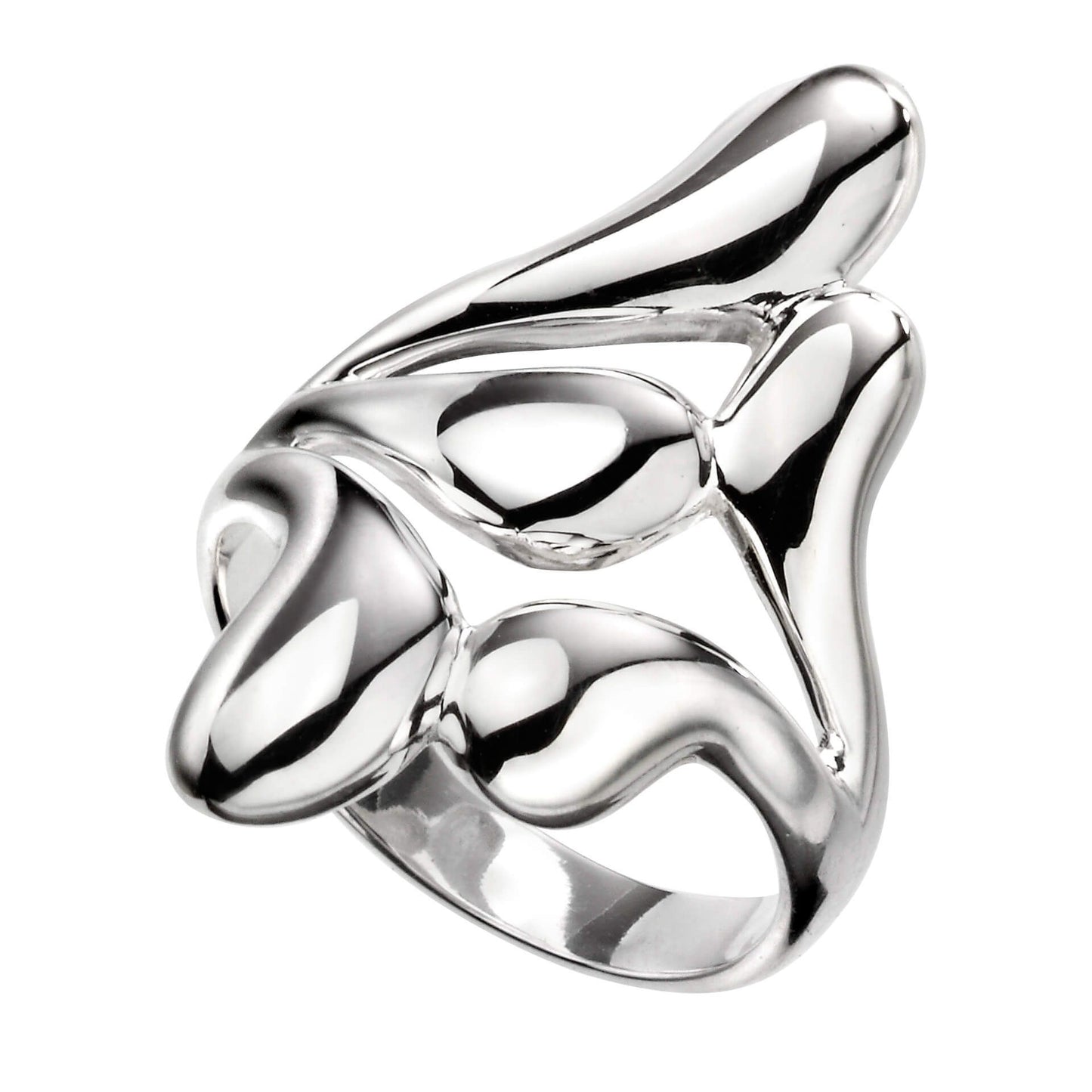 Rounded Wave Drop Ring