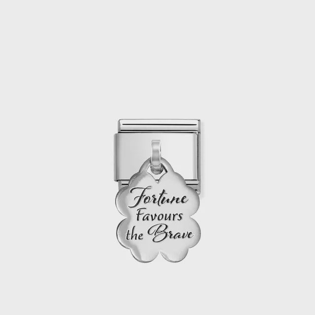 Classic Silver Fortune Brave Clover Pendant Charm