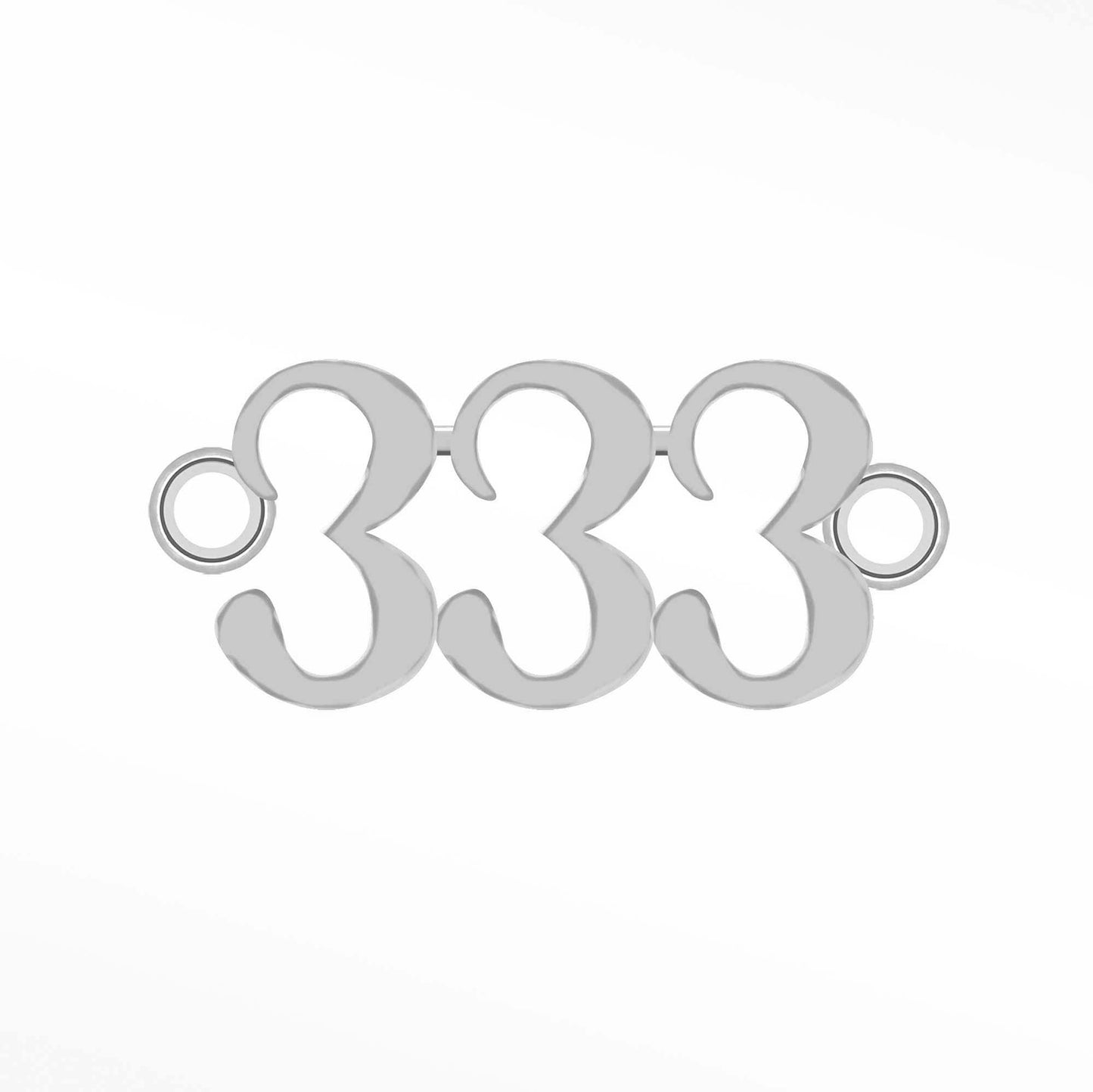 Angel Numbers, Connector, 333, Sterling Silver.