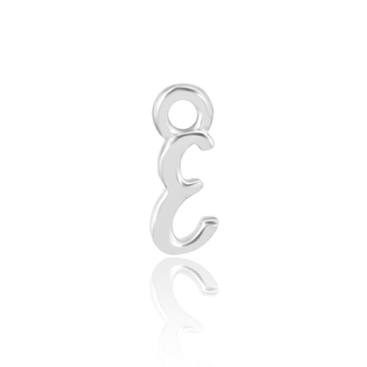 Initial Alphabet Charm, E, 925 Sterling Silver.