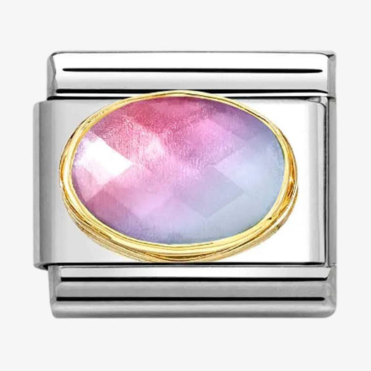 CLASSIC Blue & Pink Gradient Faceted Stone Charm