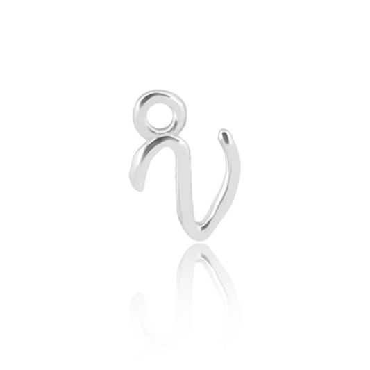 Initial Alphabet Charm, V, 925 Sterling Silver.