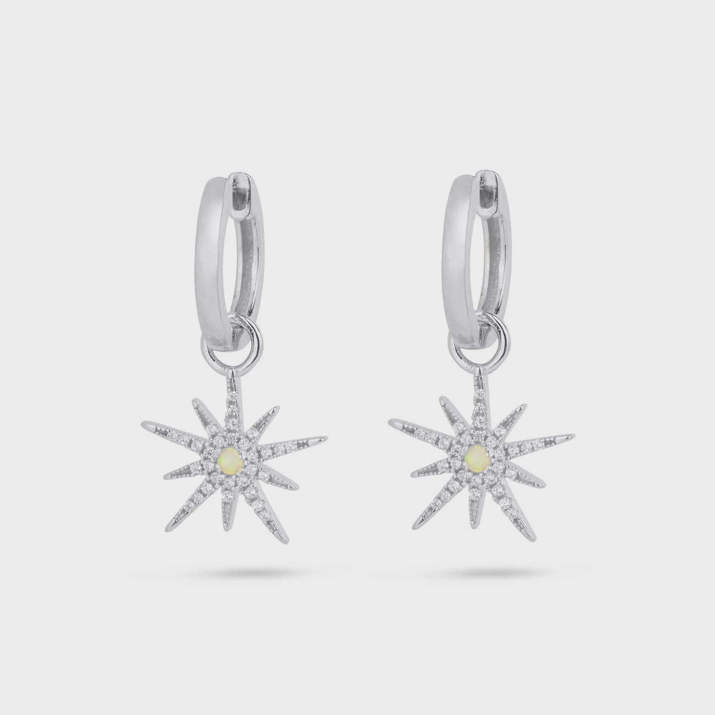 North Star Huggie Hoops Silver