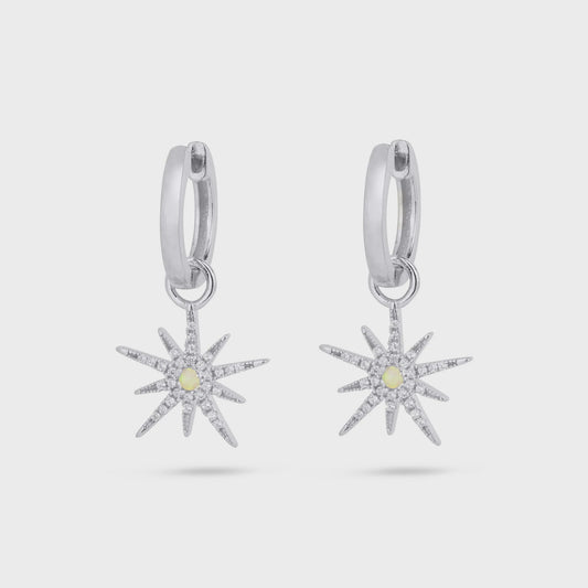 North Star Huggie Hoops Silver