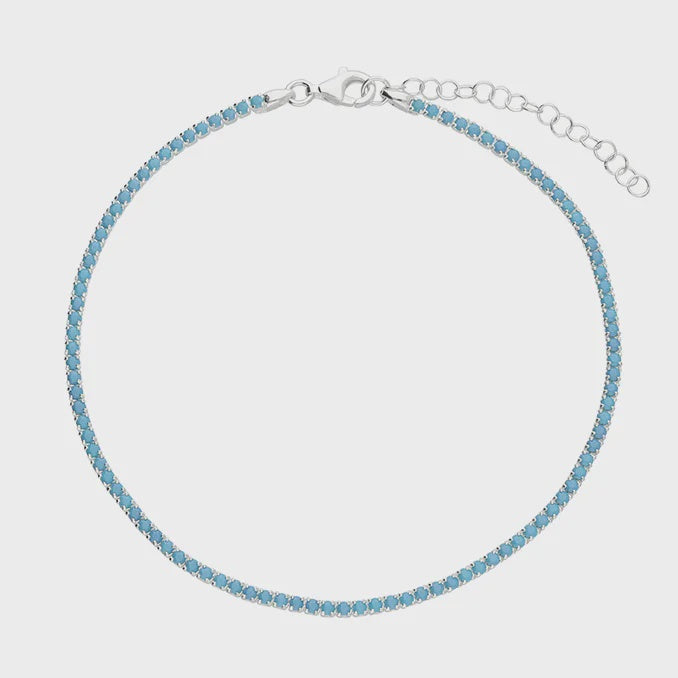 Small Turquoise Tennis Anklet