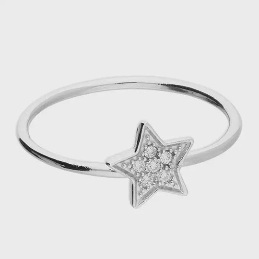 Cubic zirconia set star on thin band