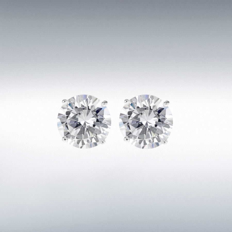 Sterling Silver CZ 10mm Stud Earrings
