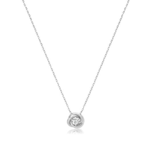Elegant Solitaire Cubic Zirconia Pendant Necklace