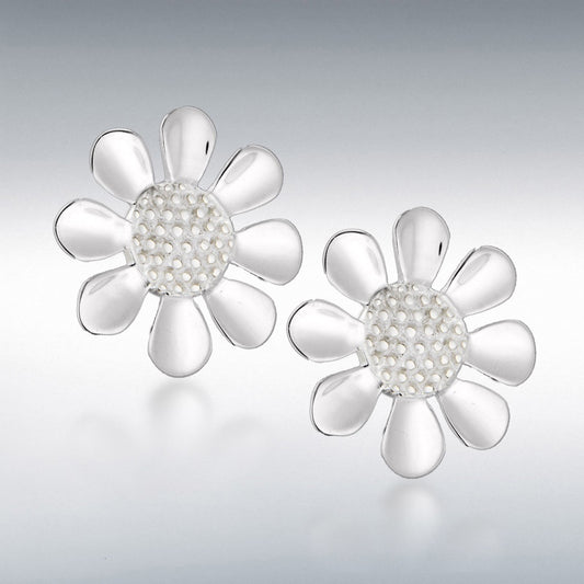 STERLING SILVER DAISY STUD EARRINGS