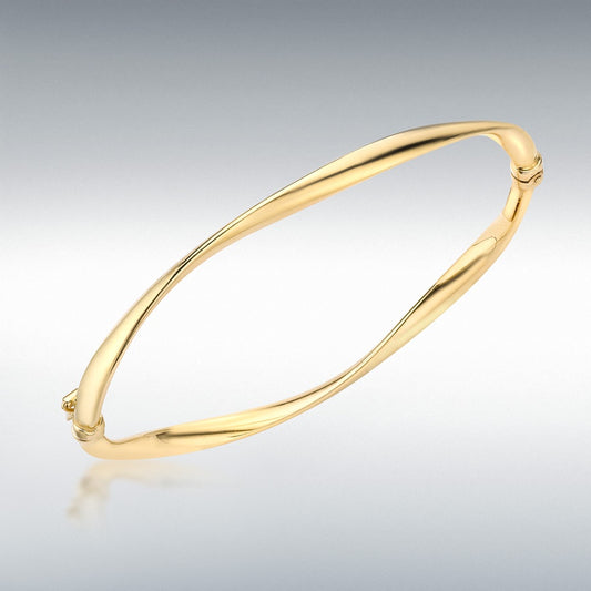 9ct Yellow Gold 3mm Organic-Tube Bangle