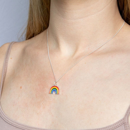 Enamel Rainbow Pendant On Adjustable Chain