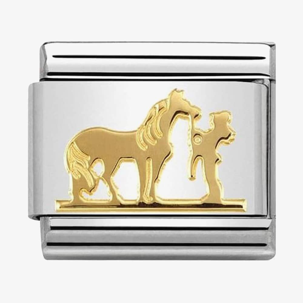 Composable Classic SYMBOLS steel and bonded yellow gold (29_Horse with Rider)