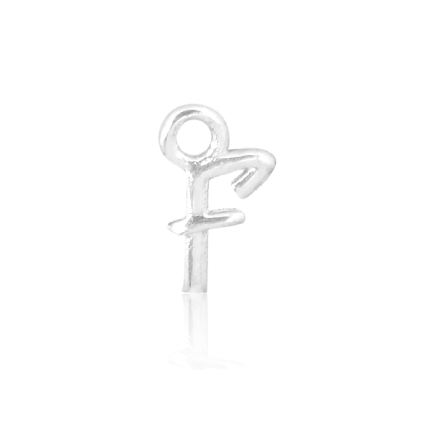 Initial Alphabet Charm, F, 925 Sterling Silver.