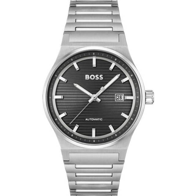 Men's Hugo Boss Candor Automatic Watch with Textured Black Dial