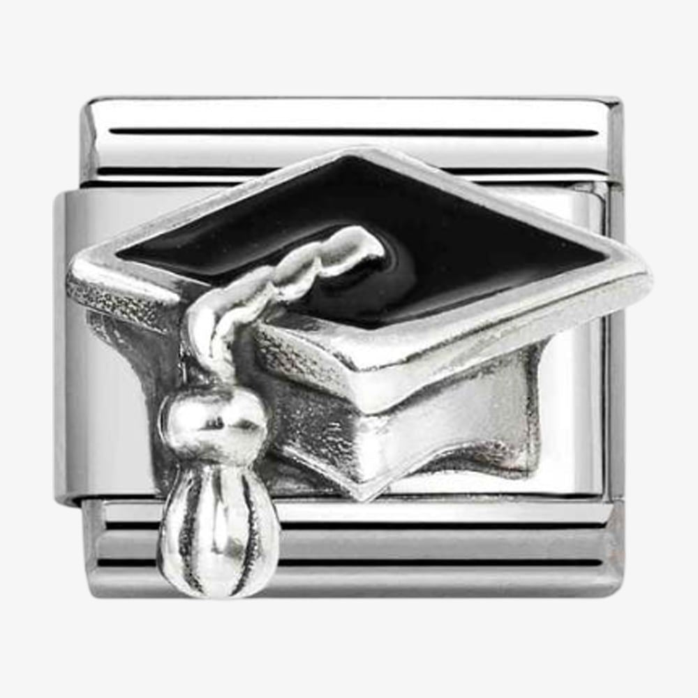 Classic Silver Graduation Hat Charm