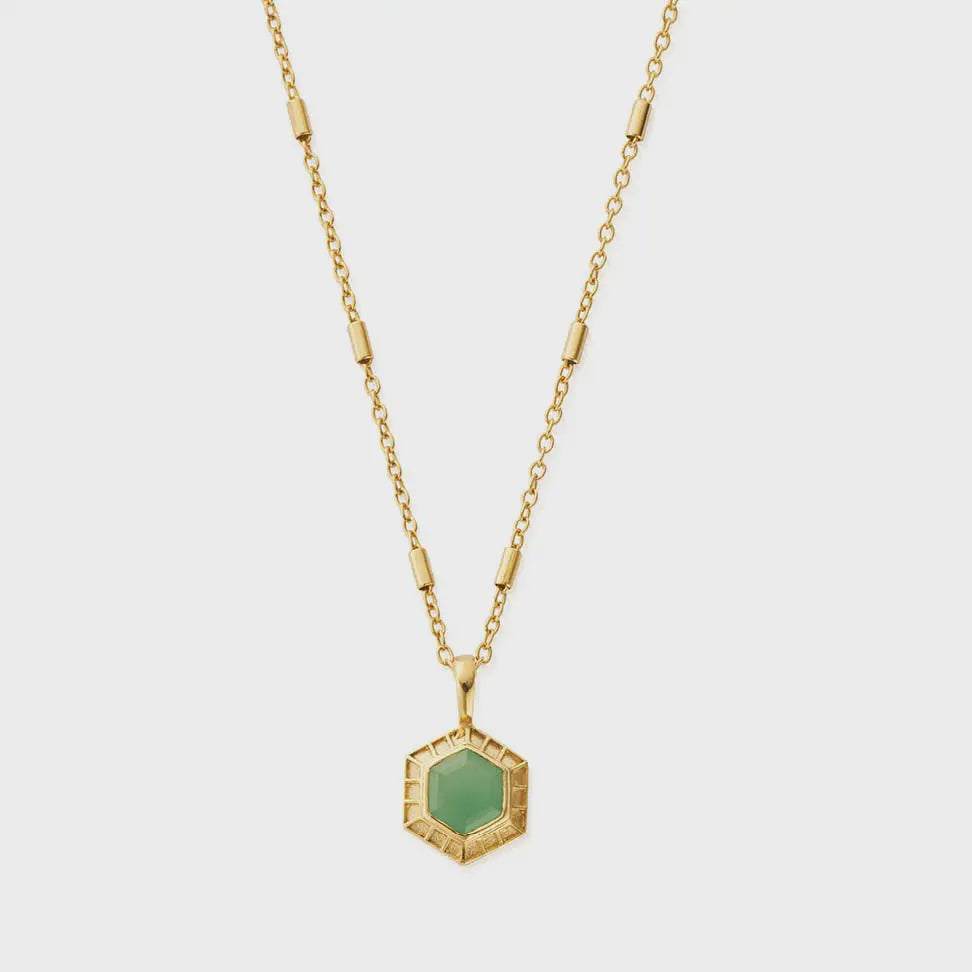 HAPPINESS AVENTURINE NECKLACE GLD