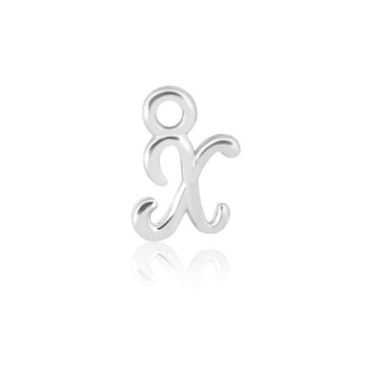Initial Alphabet Charm, X, 925 Sterling Silver.