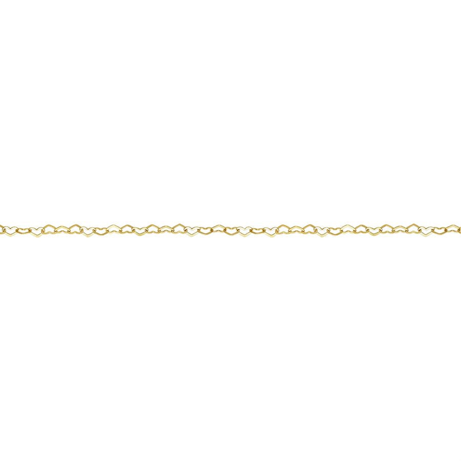 Yellow Gold Filled 1.9x2.8mm Flat Heart Chain Anklet