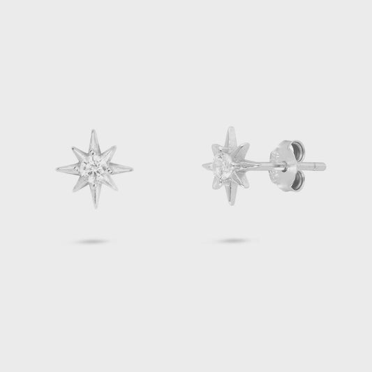 Little Starburst Stud Earrings Silver