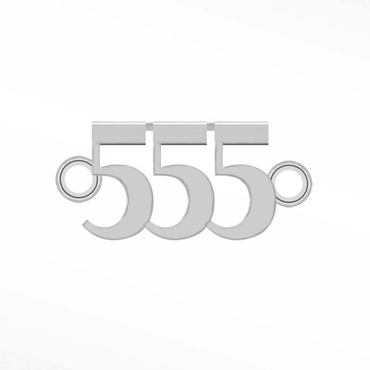 Angel Numbers, Connector, 555, Sterling Silver.