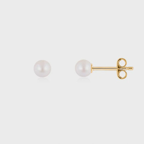 Freshwater Pearl Stud Earrings Gold