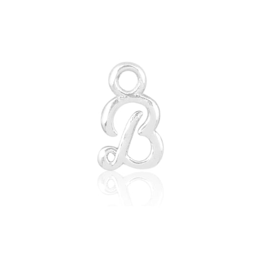 Initial Alphabet Charm, B, 925 Sterling Silver.