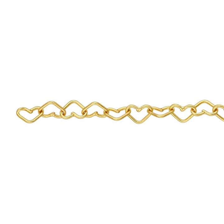 Yellow Gold-Filled 3.2mm Heart Link Cable Chain 21 cm Welding bracelet