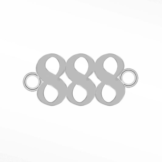 Angel Numbers, Connector, 888, Sterling Silver.