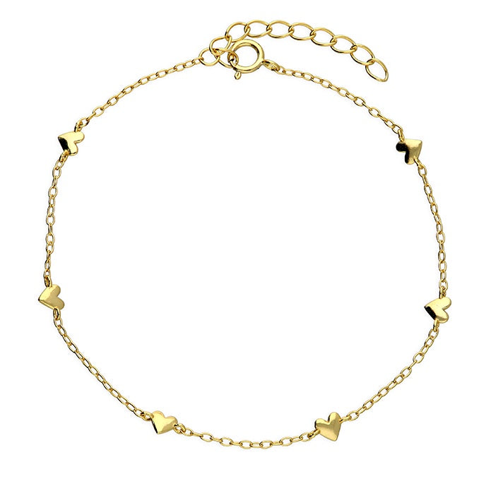 Gold Plated Multi Heart Bracelet