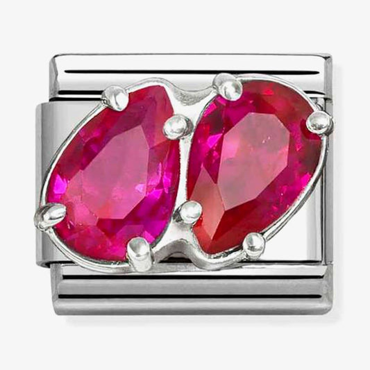 Classic Double Red Teardrop Charm