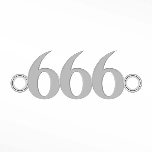 Angel Numbers, Connector,666, Sterling Silver.