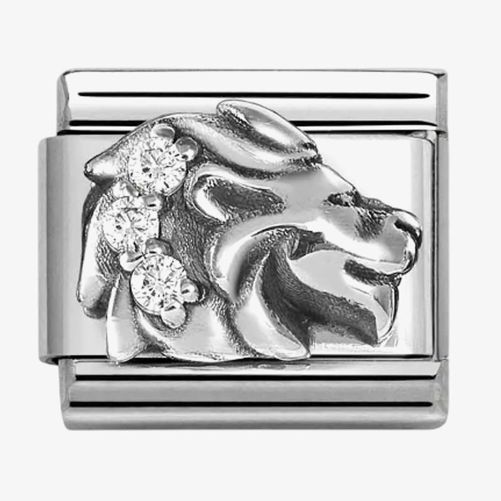 Silvershine Sterling Silver Cubic Zirconia Leo Charm