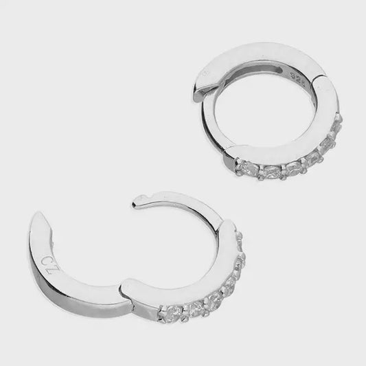 Extra Small Cubic Zirconia Hinged Hoops