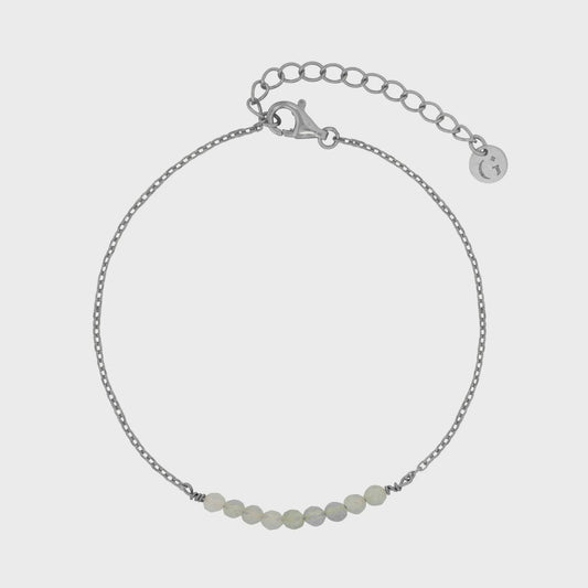 Green Aventurine Beads Bracelet Silver