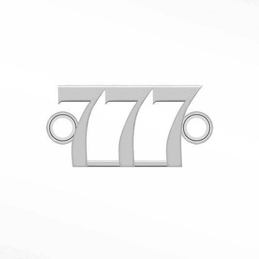 Angel Numbers, Connector, 777, Sterling Silver.