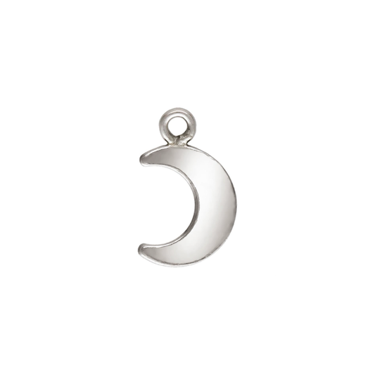 925 Sterling Silver Flat Moon Charm