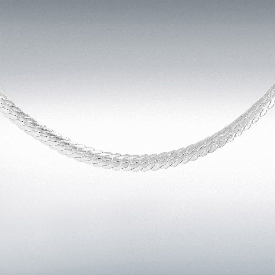 Sterling Silver 2.5mm Oval Herringbone Chain 41cm/16"