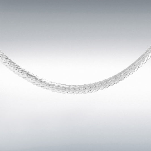 Sterling Silver 2.5mm Oval Herringbone Chain 41cm/16"