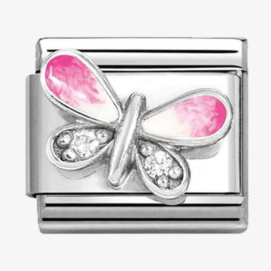 Composable Classic Link, Pink Butterfly with CZ