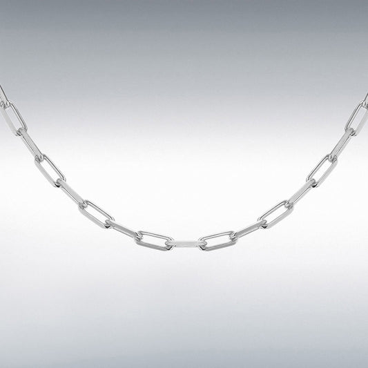 STERLING SILVER 2.7MM PAPER CHAIN 46CM/18" NECKLACE