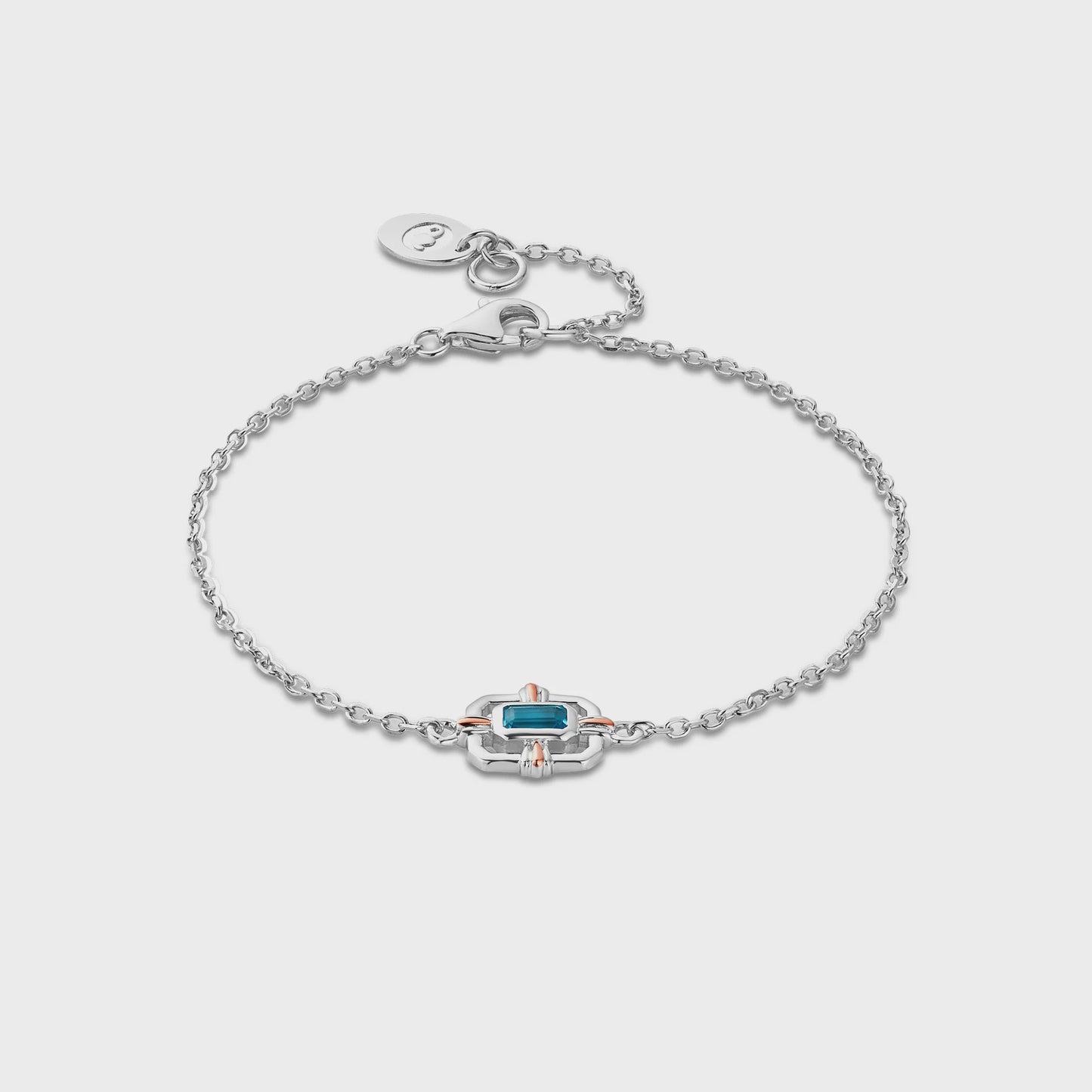 Royal Clogau® Sterling Silver Gateways Bracelet with Swiss Blue Topaz