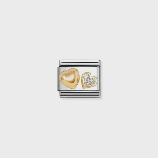 Composable Classic Link, Raised Heart, Glitter Heart