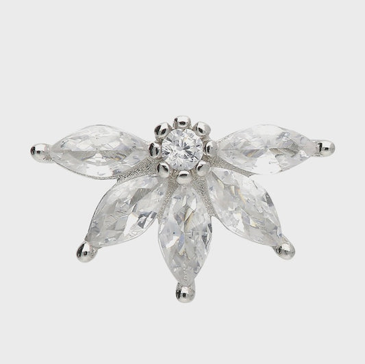 Cubic zirconia flower labret stud