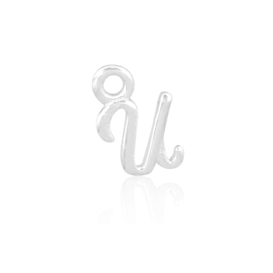 Initial Alphabet Charm, U, 925 Sterling Silver.