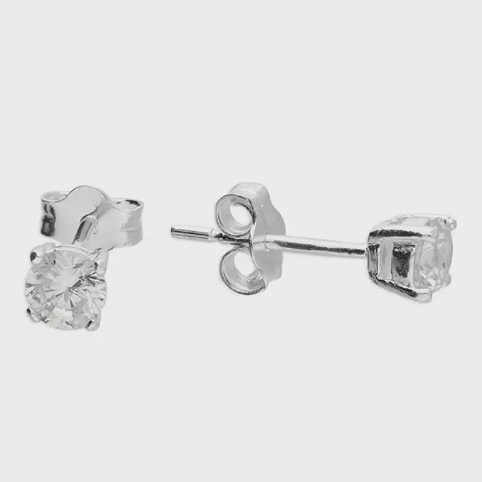 4mm cubic zirconia claw set studs