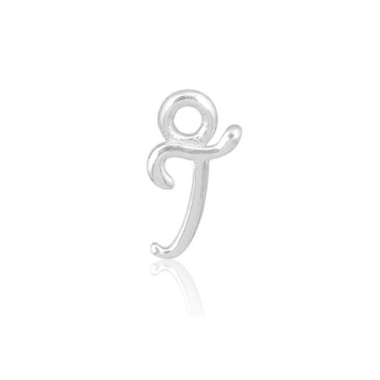 Initial Alphabet Charm, T, 925 Sterling Silver.